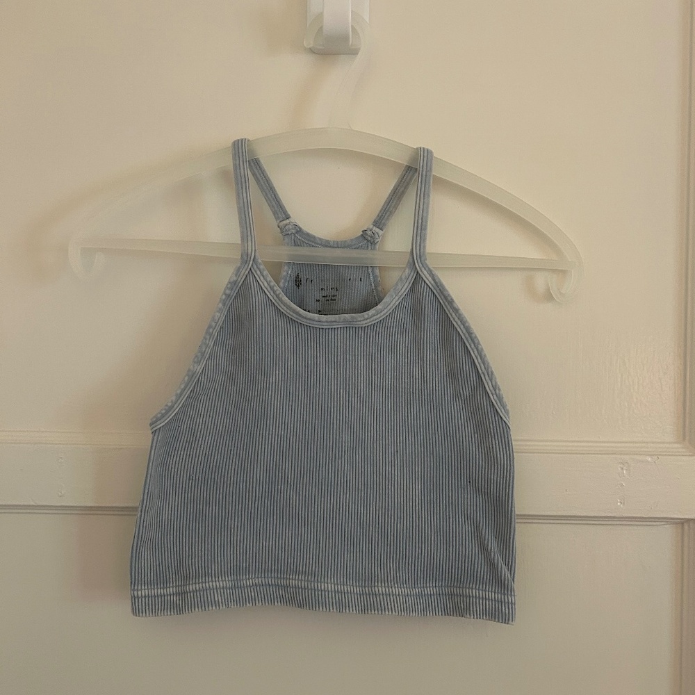FP Movement by Free People Happiness Runs Crop Tank M/L Dusty Blue